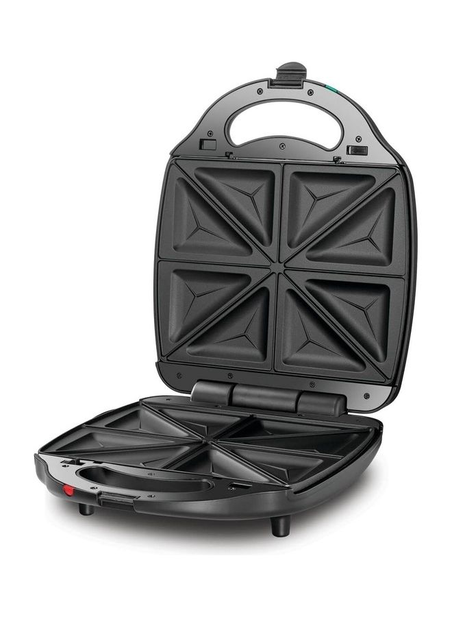 BLACK+DECKER Sandwich & Waffle Maker with 180 Degree Grill Mode with Interchangeable Plate,  3-in-1 4 Slice 1400 W TS4130-B5 Black - Image 2