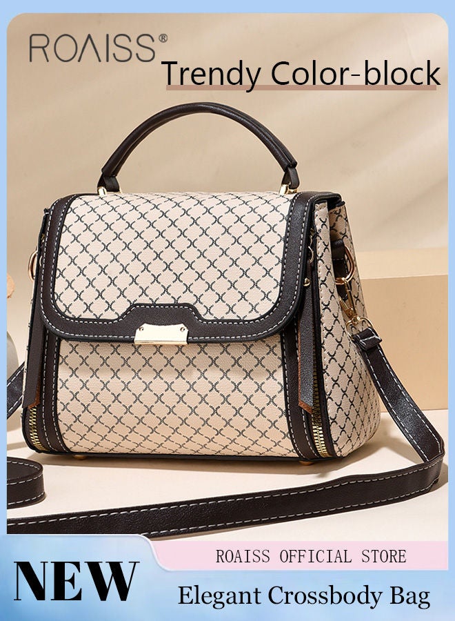 roaiss Women Stylish Crossbody Bag with Top Handle, Small Shoulder Bag with Adjustable Strap and Magnetic Buckle, Elegant Chic Handbag for Ladies, Ideal for Dating, Shopping and Everyday Use - Image 1