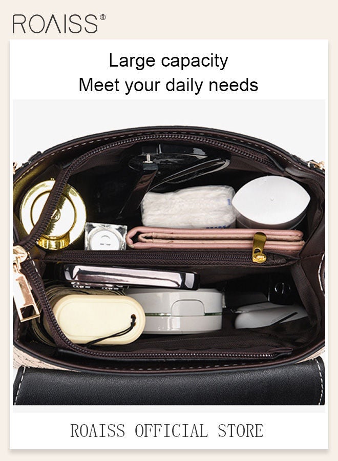 roaiss Women Stylish Crossbody Bag with Top Handle, Small Shoulder Bag with Adjustable Strap and Magnetic Buckle, Elegant Chic Handbag for Ladies, Ideal for Dating, Shopping and Everyday Use - Image 3