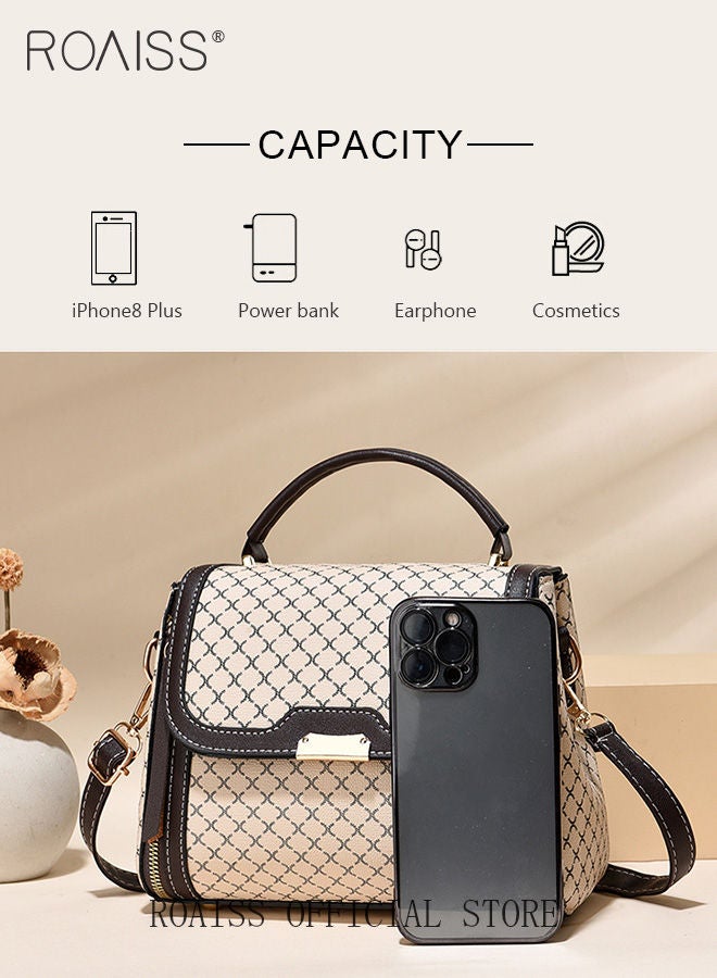 roaiss Women Stylish Crossbody Bag with Top Handle, Small Shoulder Bag with Adjustable Strap and Magnetic Buckle, Elegant Chic Handbag for Ladies, Ideal for Dating, Shopping and Everyday Use - Image 5