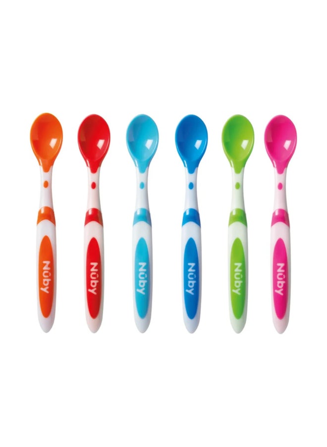 Nuby Weaning Spoons, 5-Pack, Soft Tip Baby Feeding Spoons for First Foods and Purees, Gentle Weaning Utensils Set, Assorted - Image 1