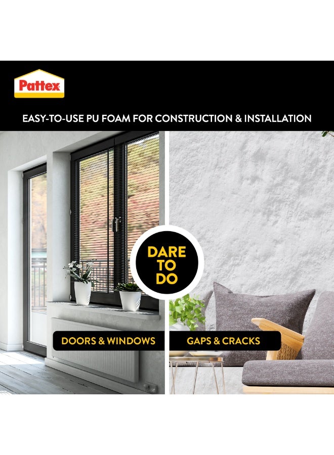 Pattex PU Foam Pro Max Spray - 750ml | High Yield Expandable Polyurethane Foam for Sealing Insulation and Crack Filling - Image 5