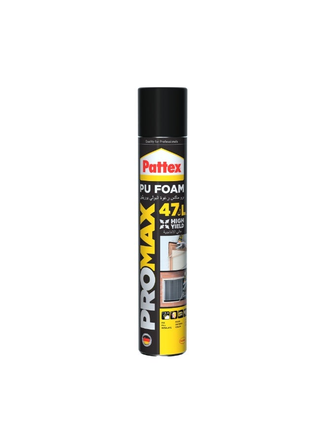 Pattex PU Foam Pro Max Spray - 750ml | High Yield Expandable Polyurethane Foam for Sealing Insulation and Crack Filling - Image 1