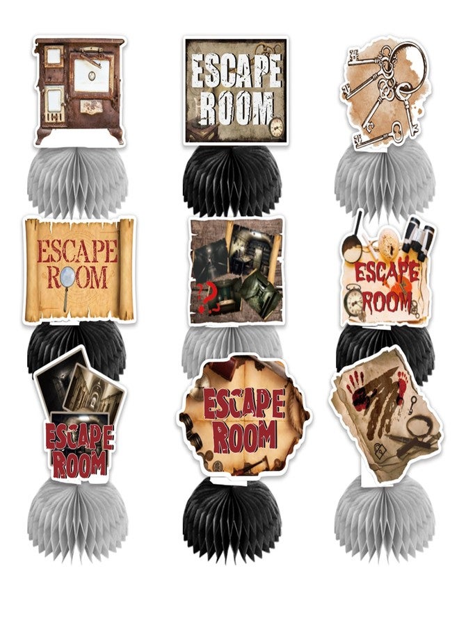 LHDUOFA 9 PCS Escape Room Honeycomb Centerpieces Table Decorations Escape Room Table Centerpieces for Escape Room Party Supplies Birthday Party Decorations - Image 1