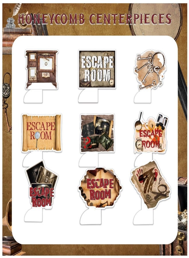 LHDUOFA 9 PCS Escape Room Honeycomb Centerpieces Table Decorations Escape Room Table Centerpieces for Escape Room Party Supplies Birthday Party Decorations - Image 5