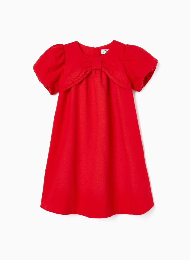 زيبي Dress with Bow-Shaped Neckline for Girls