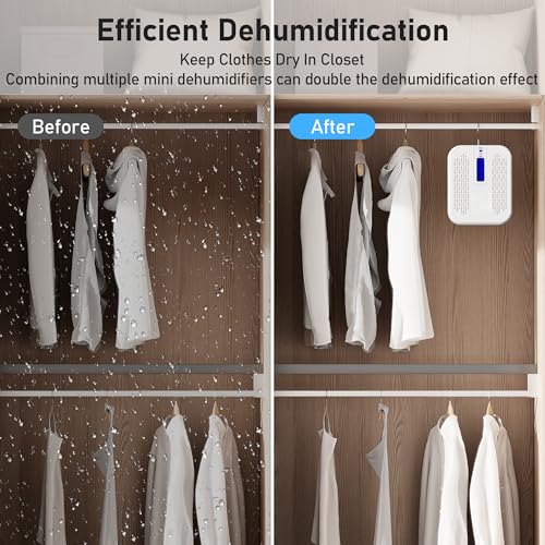 ATKMAYI Rechargeable Small Dehumidifier, Portable Mini Dehumidifier for Bathroom, Highly Efficient Dehumidification, Energy Saving, Suitable for Closet, Cars, Wardrobes, Bookcases - Image 3