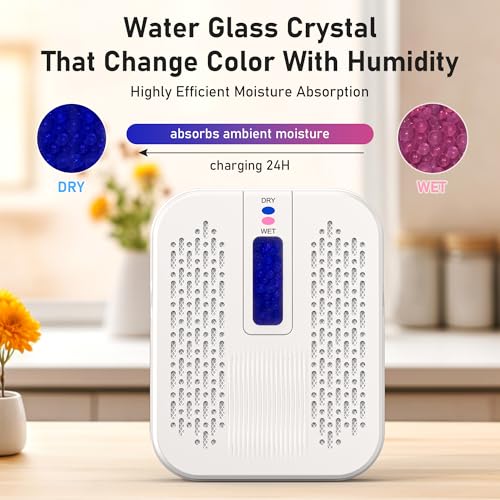ATKMAYI Rechargeable Small Dehumidifier, Portable Mini Dehumidifier for Bathroom, Highly Efficient Dehumidification, Energy Saving, Suitable for Closet, Cars, Wardrobes, Bookcases - Image 2