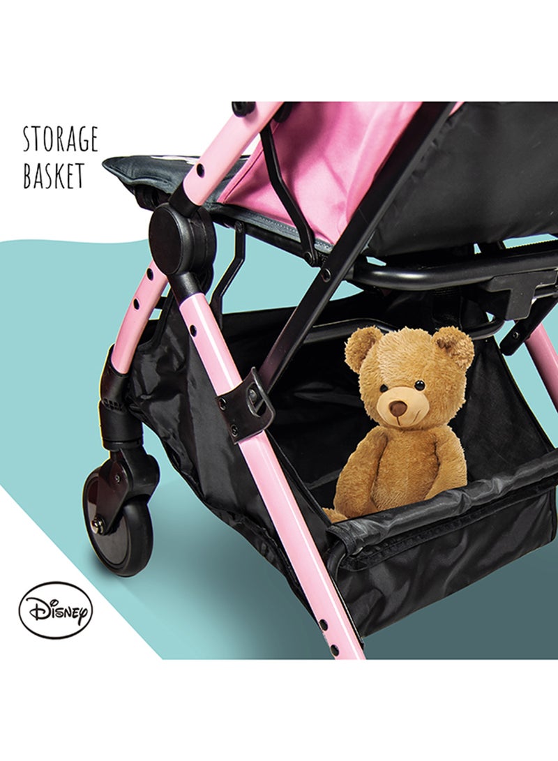 Disney Trucare FZC Minnie Mouse Travel Stroller 0 - 36 Months Compact Design Storage Basket Rear Breaks Compatible Trolley Handle And More. Pink - Image 2