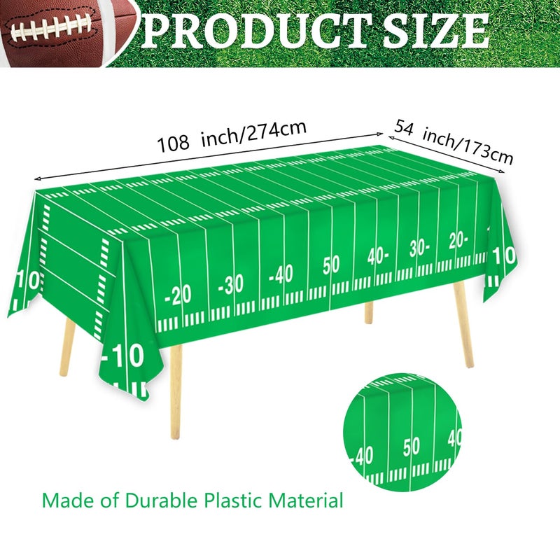 Oigco Football Party Decorations Tablecloth Disposable Plastic Touchdown Table Cover Perfect for Football Birthday Party Decorations and Gameday Tailgate Decorations 54 X 108Inch, 2 Pack - Image 3