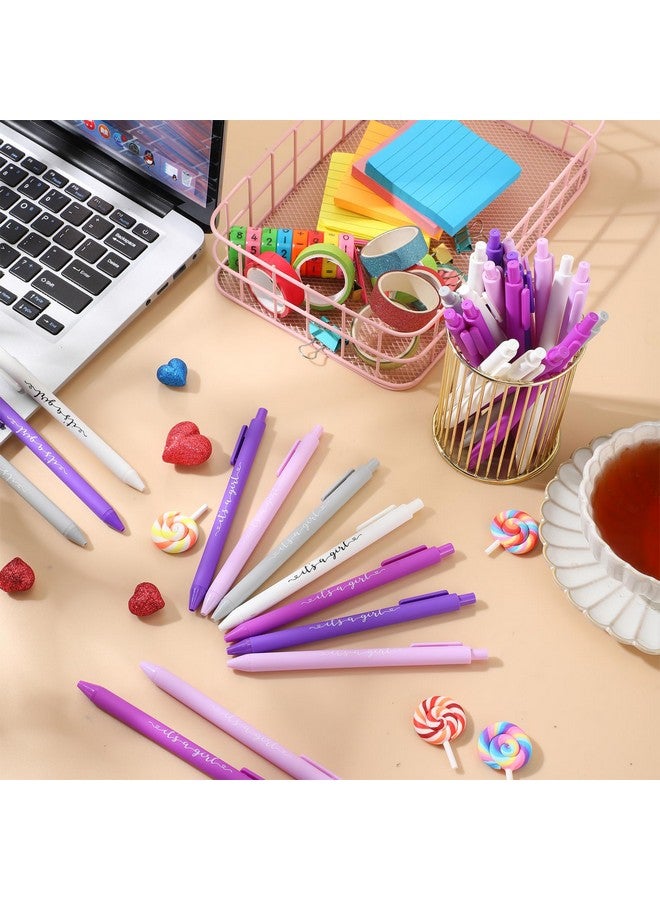 Chuangdi 50 Set Baby Shower Favors Pens With It'S A Boy/Girl Ballpoint Pens Thank You Tags Organza Bags Return Gifts For Guest Baby Shower Party Supplies(Purple It'S A Girl)  - Image 5