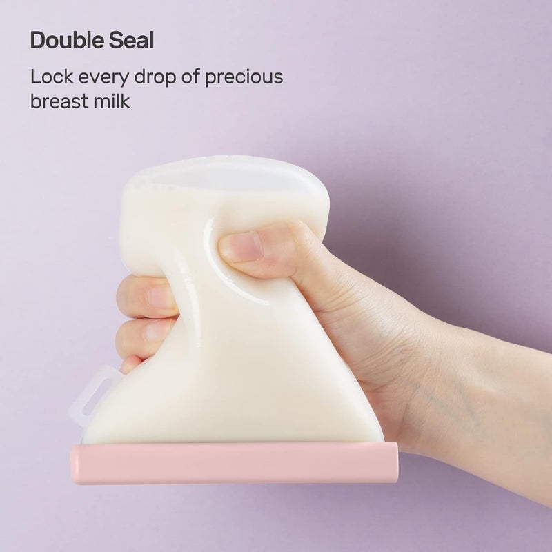 nuliie Noli Reusable Silicone Breast Milk Storage Bags, 7 Pieces, 8 oz/240 ml Capacity - Image 2