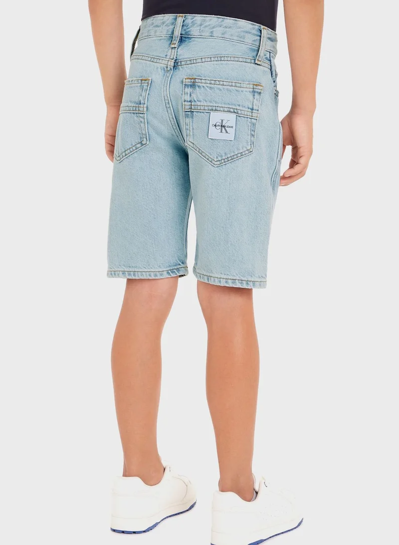 Calvin Klein Jeans Youth Relaxed Fit Denim Shorts