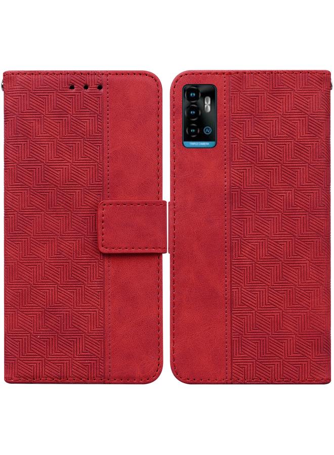 The Bros Case For ZTE Blade A72 / V40 Vita Geometric Embossed Leather Phone Case
