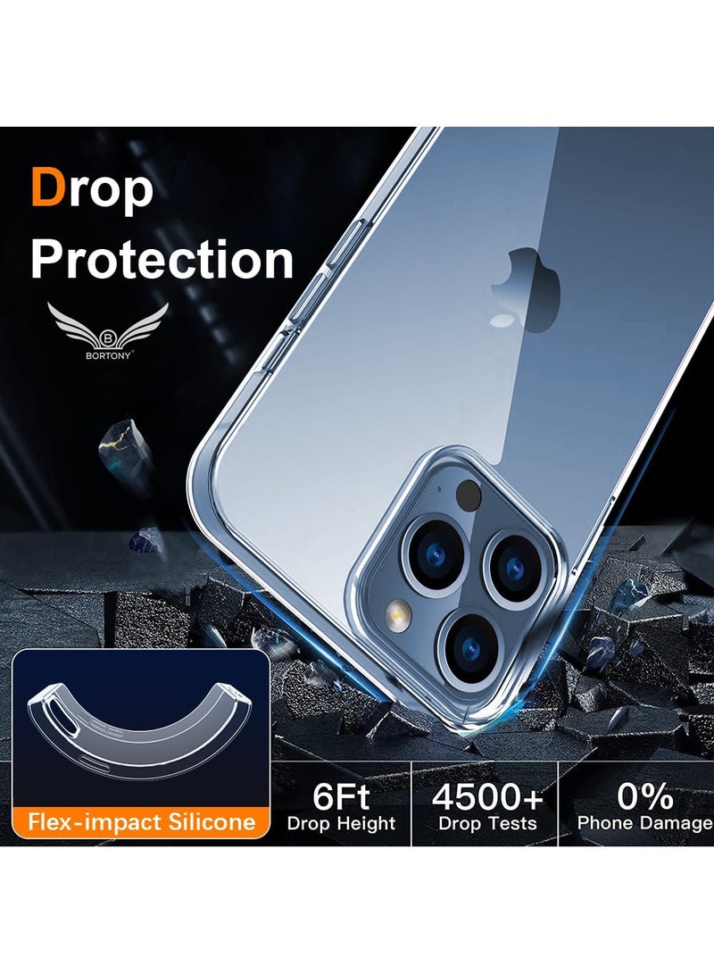 BORTONY iPhone 15 Pro Case 6.1 Inch Anti-Yellowing Anti-Drop iPhone 15 Pro Cover Transparent Slim Crystal Clear Anti-Scratch Protective Case for Apple iPhone 15 Pro - Image 4