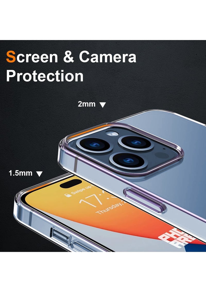 BORTONY iPhone 15 Pro Case 6.1 Inch Anti-Yellowing Anti-Drop iPhone 15 Pro Cover Transparent Slim Crystal Clear Anti-Scratch Protective Case for Apple iPhone 15 Pro - Image 3