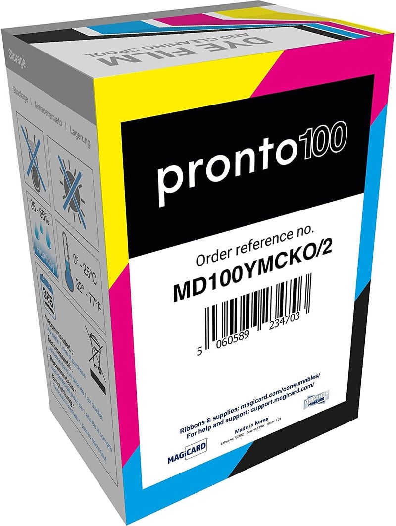 Bodno Bodno 2 x Magicard Pronto 100 Printer MD100YMCKO Color Ribbon  YMCKO  100 Prints Software Demo Card - Image 2