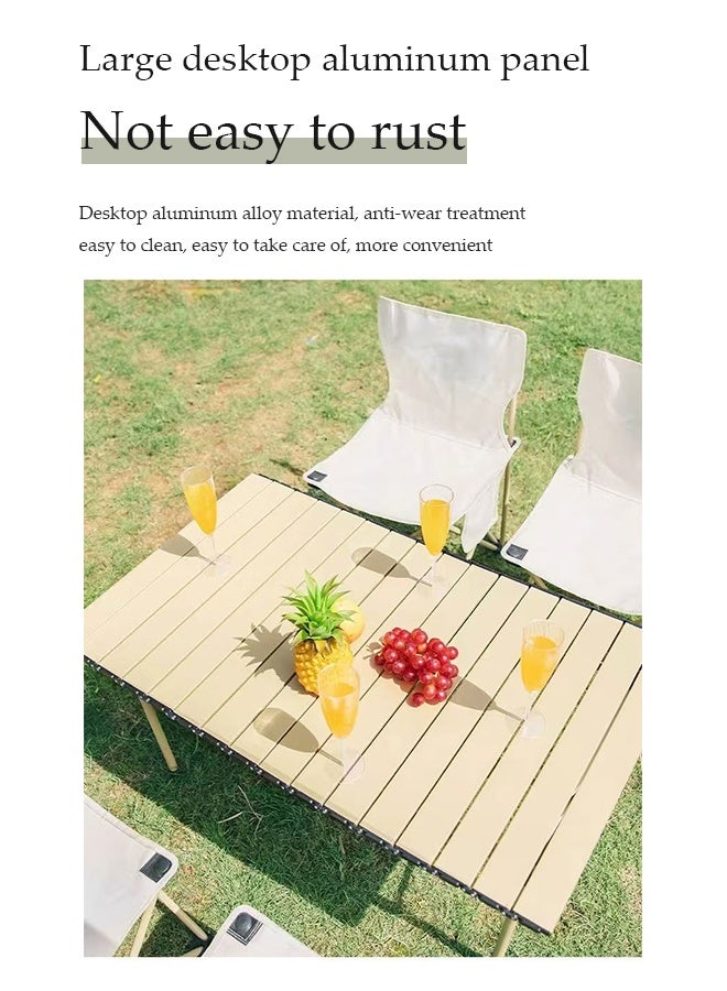 DUNISO Folding Camping Table with Carry Bag, Quick Installation Outdoor Folding Table with Roll up Table Top, Perfect for Picnics, Cooking, Beach, Hiking, Fishing, 56×40×46 cm - Image 5