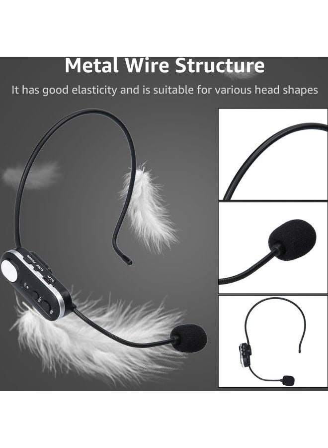 Headset Wireless Microphone With 6.5mm Audio Adapter LU-VH50-3 Black - Image 3