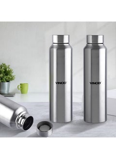 VINOD Frost Fridge Water Bottle With Fabricated 18/8 Stainless Steel Coating Inside And Outside (Pack Of 3) - Useful For School, College, Office, Gym Etc (Silver)  - Image 2