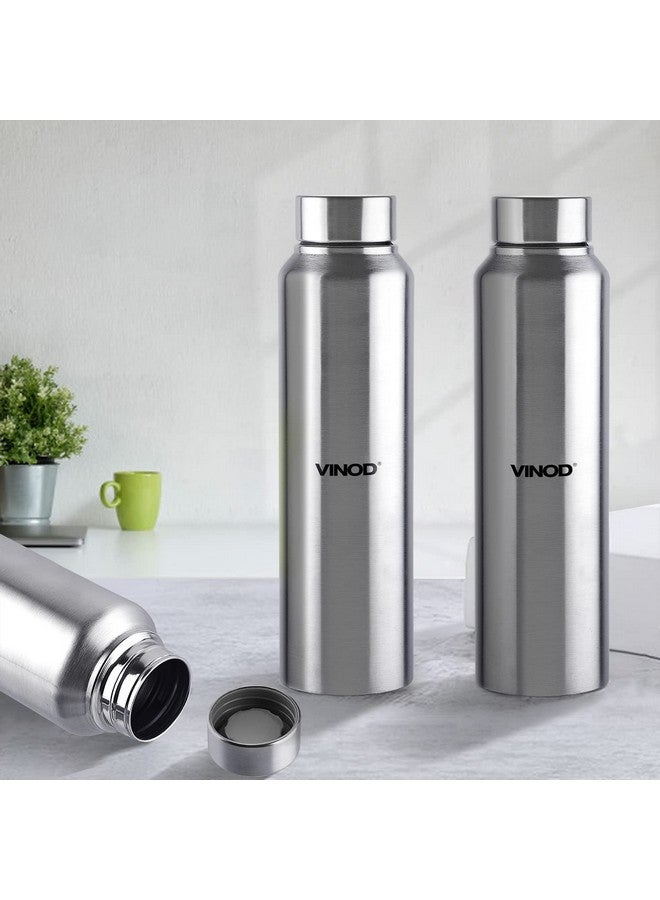 VINOD Frost Fridge Water Bottle With Fabricated 18/8 Stainless Steel Coating Inside And Outside (Pack Of 3) - Useful For School, College, Office, Gym Etc (Silver) - Image 2