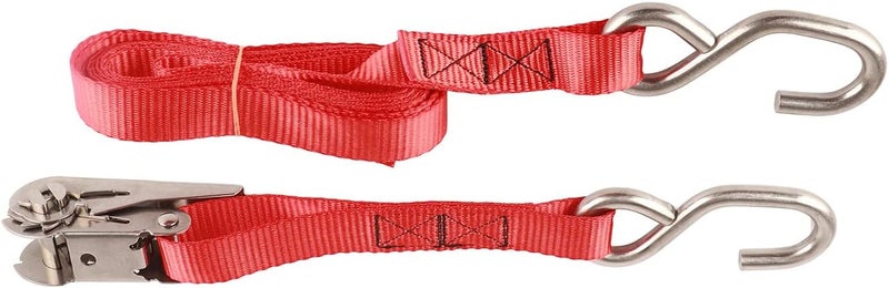 أنجريك Auto Parts,1in 25mm Ratchet Tie Down Straps Red Proof Ratcheting Securing Straps - Image 5