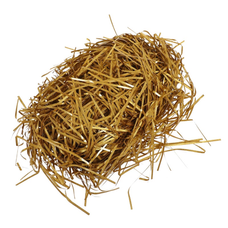Gold Glitter Raffia Paper Shreds Crinkle Cut Filler For Basket Box Bouquet Wrapping Multipurpose Decorative Shredded Paper - Image 2