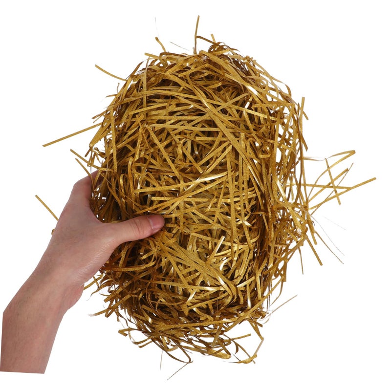 Gold Glitter Raffia Paper Shreds Crinkle Cut Filler For Basket Box Bouquet Wrapping Multipurpose Decorative Shredded Paper - Image 5