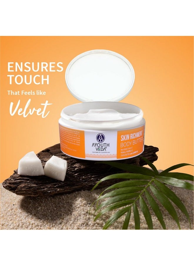 AYOUTHVEDA Skin Richment Body Butter |Rich Blend Of Cocoamoringa & Mango Butter With Almond Oil |All Day Non Sticky Moisturizer For Daily Use For Both Men & Women(Pack Of 1-200G)  - Image 3