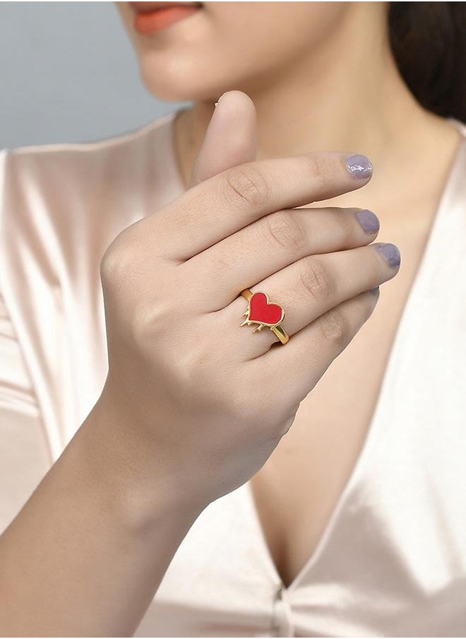 VOYLLA Valentine's Day Collection Asymmetrical Heart Ring  - Image 5