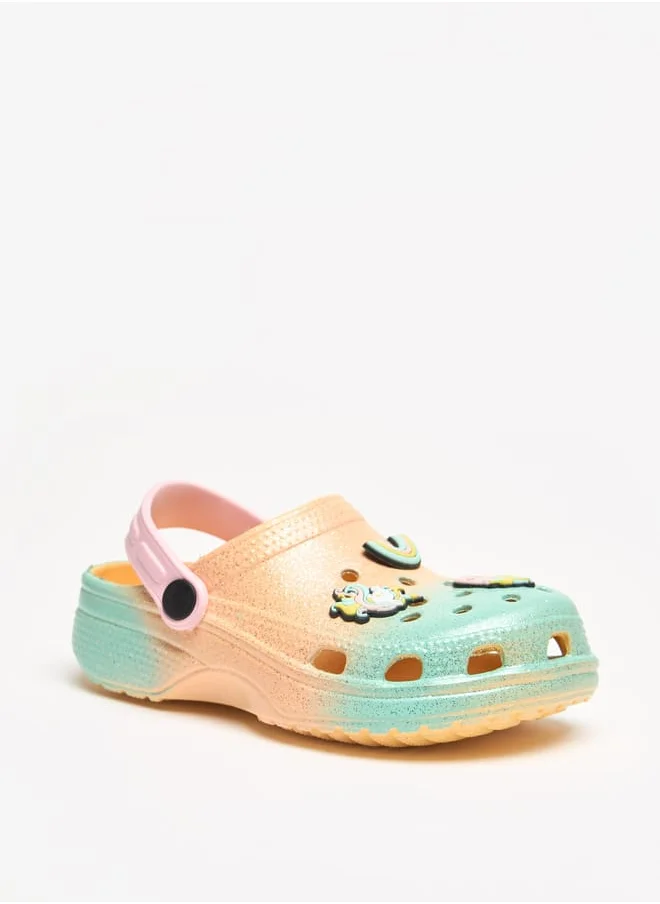 أكوا Girls Unicorn Applique Clogs