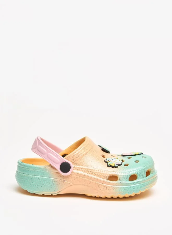Aqua Girls Unicorn Applique Clogs
