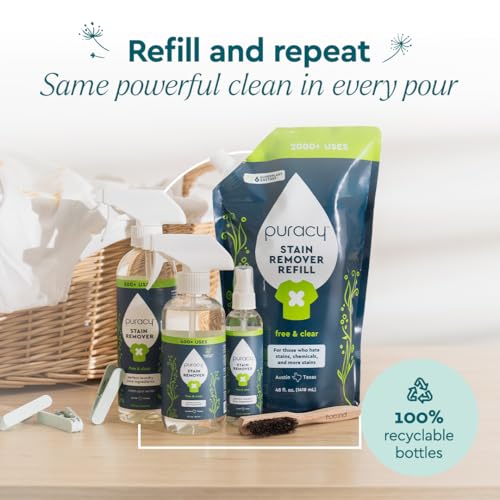 Puracy Stain Remover Spray, Natural Travel and Laundry Stain Cleaner for Clothes, Baby & Kids Stains, Oil & Fabric Spot Cleaner (Unscented, 4 oz) - Image 5