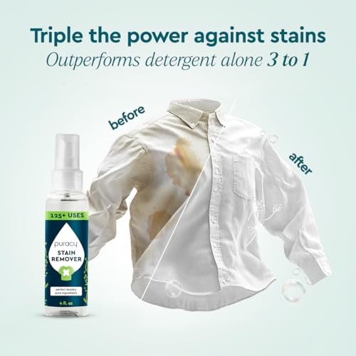 Puracy Stain Remover Spray, Natural Travel and Laundry Stain Cleaner for Clothes, Baby & Kids Stains, Oil & Fabric Spot Cleaner (Unscented, 4 oz) - Image 2