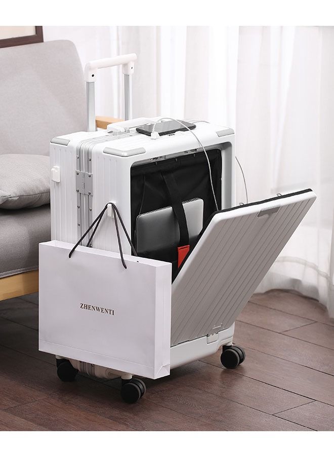 NKX Premium Expandable Aluminum Frame ABS & PC Suitcase With USB charging port and C type ,24 Inch  - Image 1