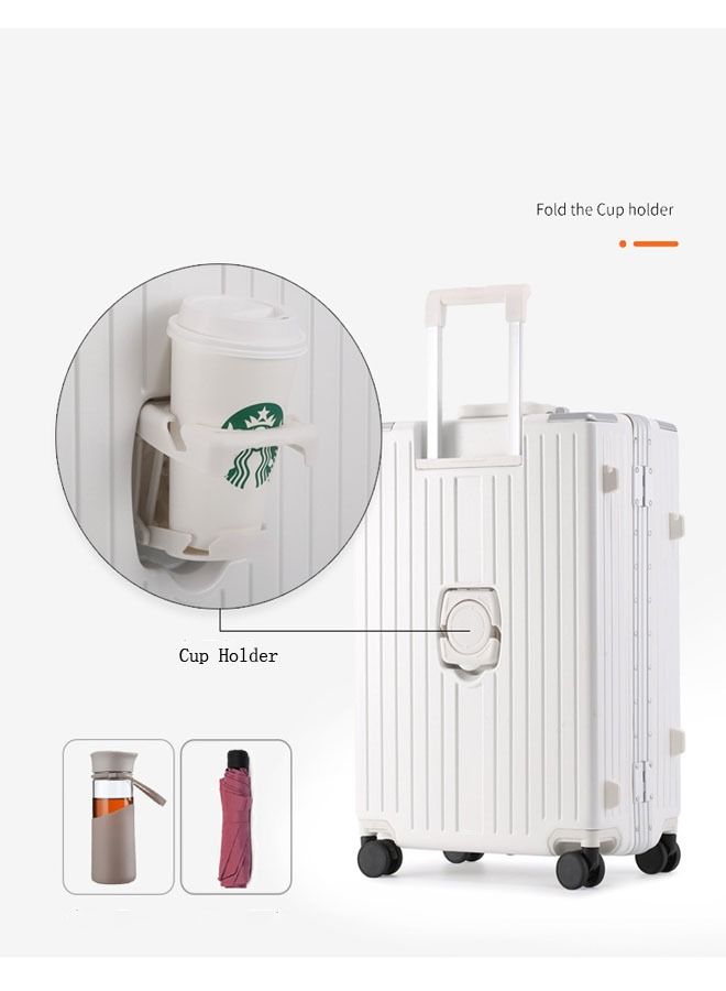 NKX Premium Expandable Aluminum Frame ABS & PC Suitcase With USB charging port and C type ,24 Inch  - Image 4