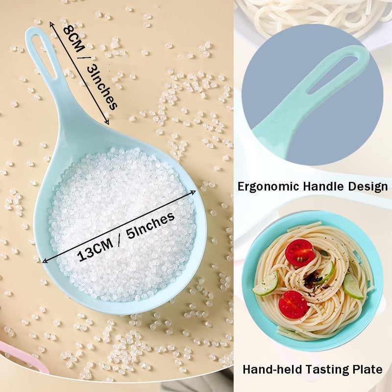 OULIGET Lightweight Large Plates with Handle Korean,Plastic Serving Plates Sauce Dish Appetizer Plate,Reusable Plate Set for Steak,Pasta, and Salad,3 Pieces - Image 4