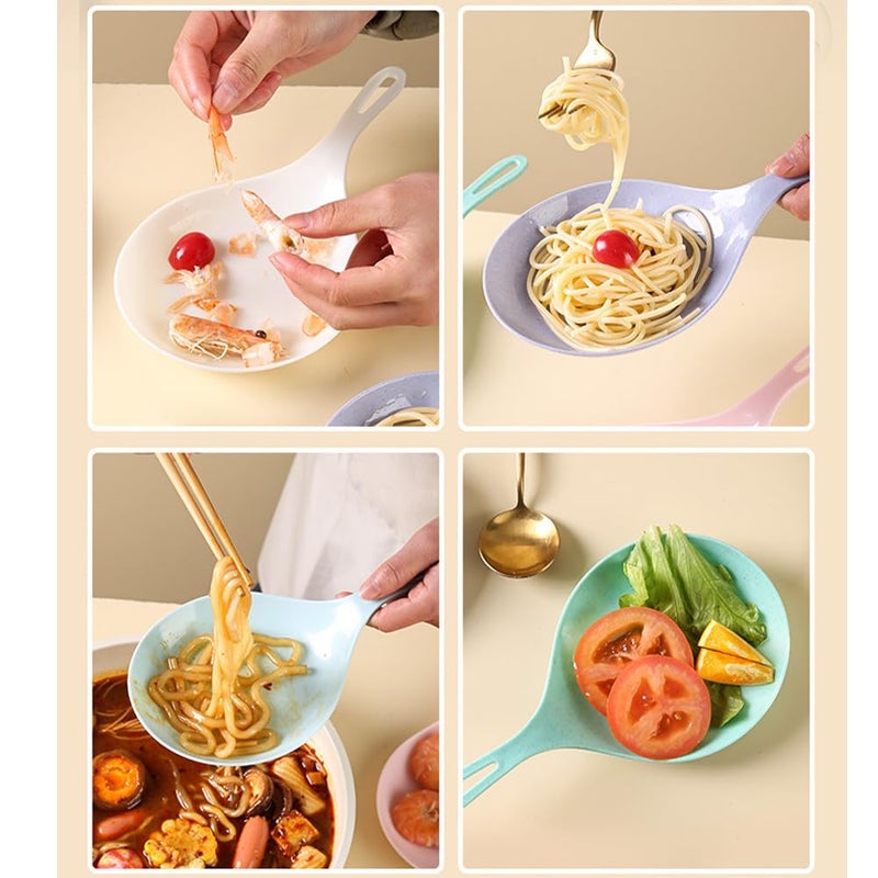 OULIGET Lightweight Large Plates with Handle Korean,Plastic Serving Plates Sauce Dish Appetizer Plate,Reusable Plate Set for Steak,Pasta, and Salad,3 Pieces - Image 5