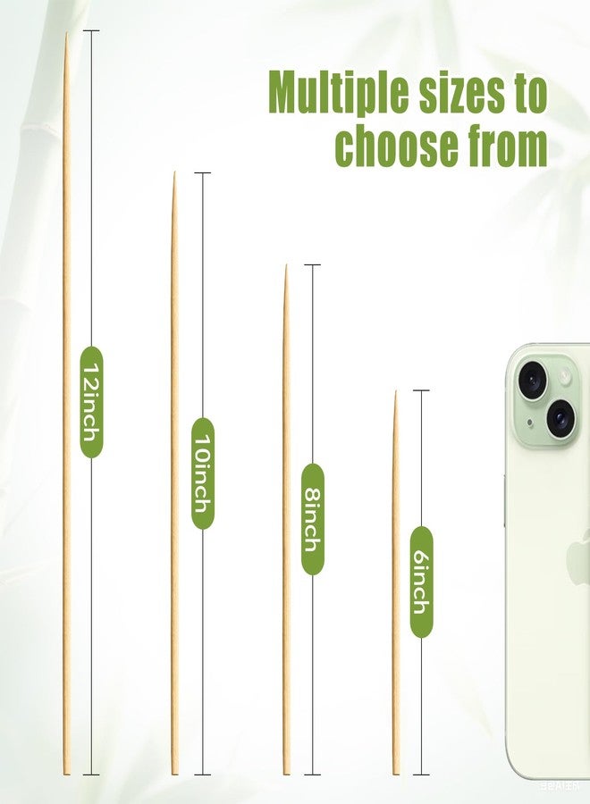 Aerisque 200PCS 12 inch Bamboo Skewers for BBQ,Appetizer,Kabob,Fruit,Cocktail,Chocolate Fountain,Grilling,Kitchen, Crafting and Party. More Size Choices 6"/8"/10"/12"/36" - Image 5