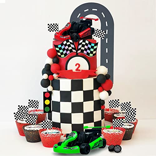 KEEPARTY Racing Car Cake Decoration Car Cake Topper Racing Party Favors for Kids Birthday Supplies Baby Shower - Image 5