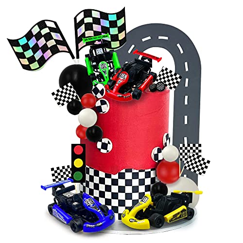 KEEPARTY Racing Car Cake Decoration Car Cake Topper Racing Party Favors for Kids Birthday Supplies Baby Shower - Image 3