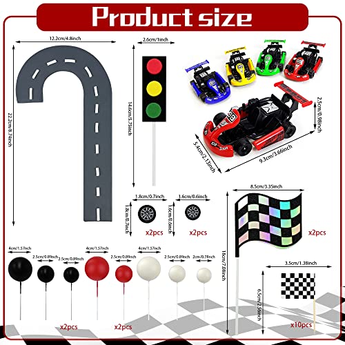KEEPARTY Racing Car Cake Decoration Car Cake Topper Racing Party Favors for Kids Birthday Supplies Baby Shower - Image 2