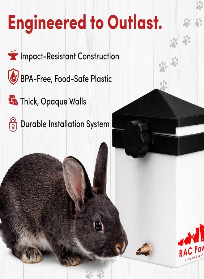 RentACoop 64oz (2 Liter) Small Animal Drinker with Sliding Lid and No-Drip Brass Nozzle - Suitable for Small Pets, Bunnies, Hamsters, Guinea Pigs, Hedgehogs, Rabbits, Chinchillas, Mice and Rats - Image 4