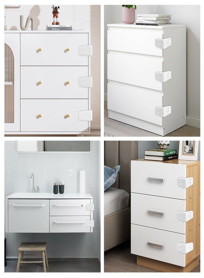 FYY Cabinet Locks for Babies, 4 Pack Child Proof Cabinet Locks Child Safety Locks for Cabinets Baby Proofing Angle Type Drawer Locks Latches with Strong Adhesive for Drawers Doors Cabinets - Image 2