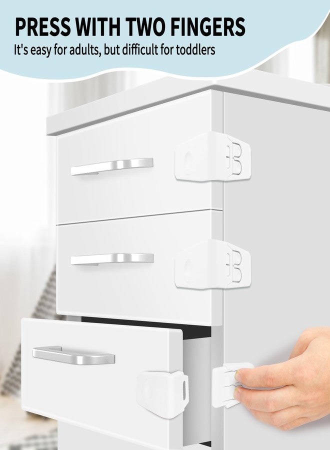 FYY Cabinet Locks for Babies, 4 Pack Child Proof Cabinet Locks Child Safety Locks for Cabinets Baby Proofing Angle Type Drawer Locks Latches with Strong Adhesive for Drawers Doors Cabinets - Image 3