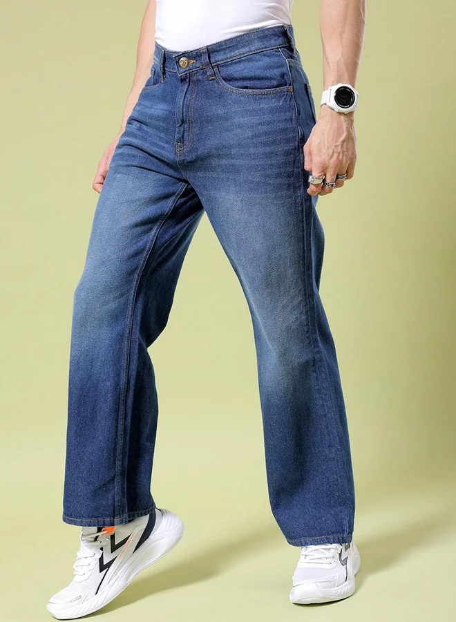The Indian Garage Co The Indian Garage Co Men Mid Rise Loose Fit Jeans