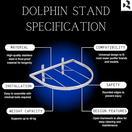 RISSACHI® Premium Stainless Steel RO Water Purifier Stand Compatible with Dolphin RO – Heavy-Duty, Rust-Resistant, Space-Saving Stand with 1-year warranty - Image 5