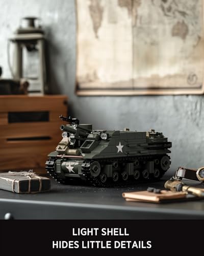 Nifeliz Military M7 Priest Tank Model Building Set WW2 Howitzer Army Vehicle Building Set for Adults Collectible Army Display Model Set and Gift for Enthusiasts 646 PCS NF10336 - Image 5