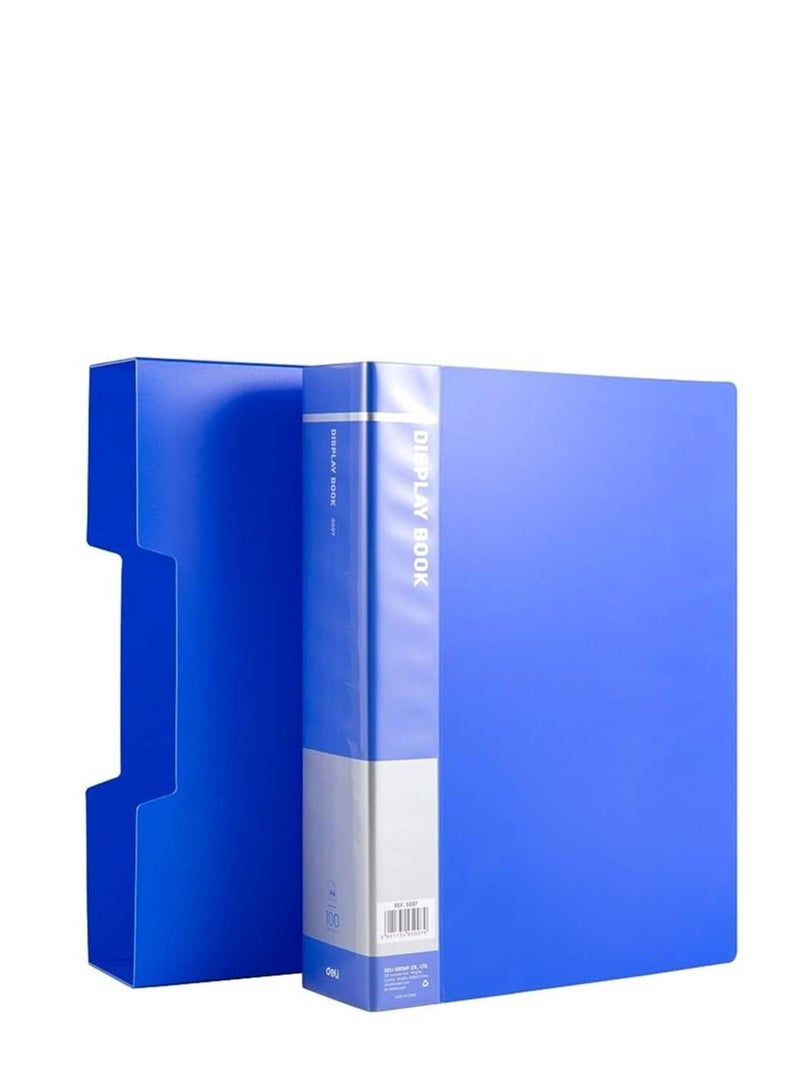 Deli كتاب عرض A4 100 جيب مع حقيبة زرقاء - Image 1