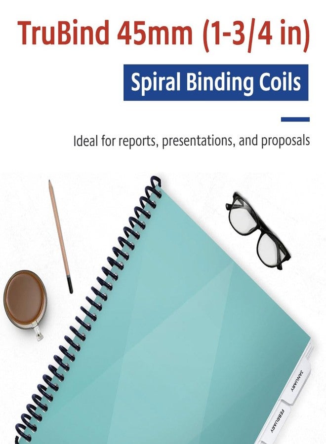 TruBind 45-mm (1-3/4-inch) Binding Coils – COIL45 – Durable – 4:1 Pitch (4 Holes/inch) – 12 Inches Long – Pre-Sized to Fit Letter-Sized Paper – Compatible with TruBind Binding Machines – 25 per Box - Image 2